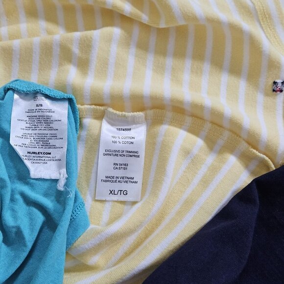 T Shirt Womens XL Lot of 3 Tommy Hilfiger Hurley Cotton Stretch Kidley Cottage - Picture 3 of 16
